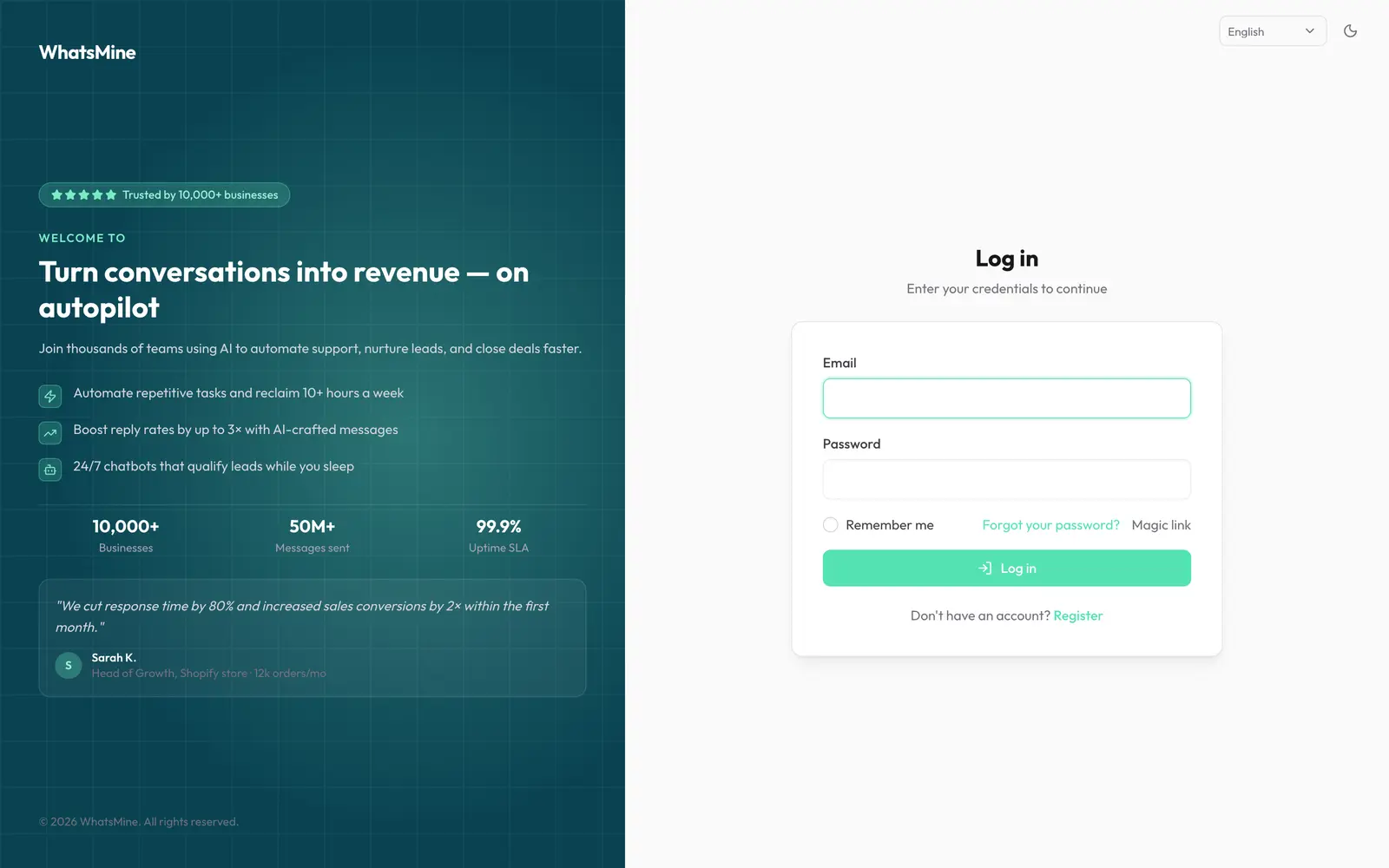 The sign-in screen at /login